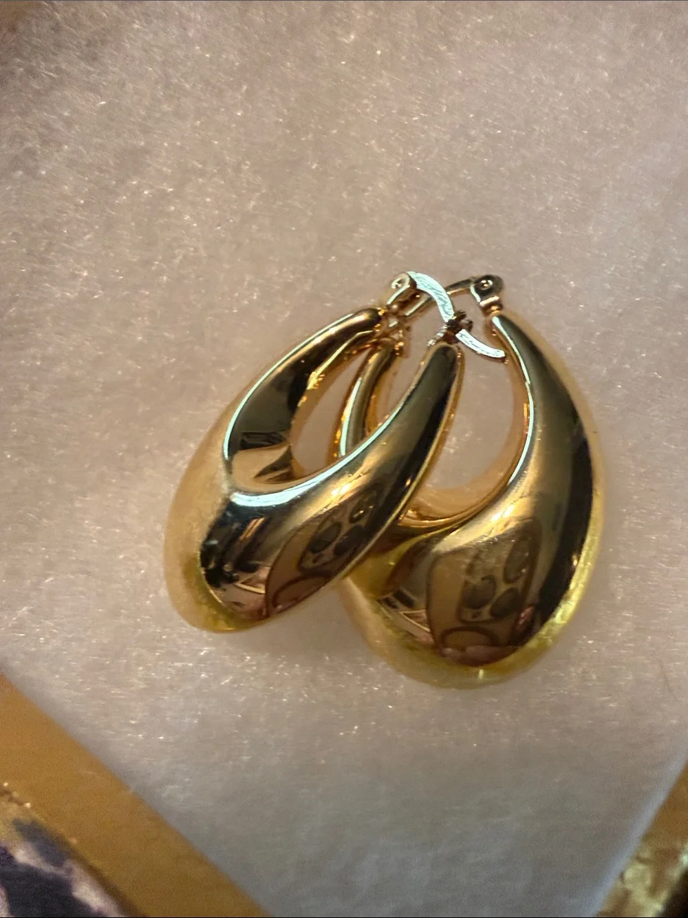Gold Crescent Hoop Earrings - Unbranded